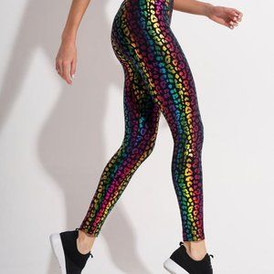 Touche Sport Holo Animal Leopard Rainbow Leggings
